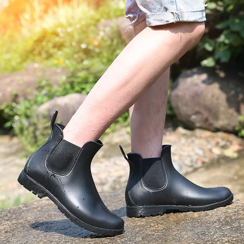 Fashion Star Short Tube Rain Boots Rain Boots Four Seasons Ladies Low Tube Elastic short Boots Wild Water Shoes Tide Shoes