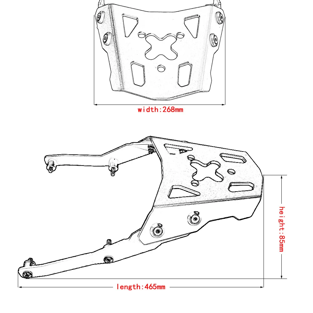 Аксессуары для мотоциклов Задняя багажная стойка багажника набор 2016 2019 Yamaha MT FZ 10