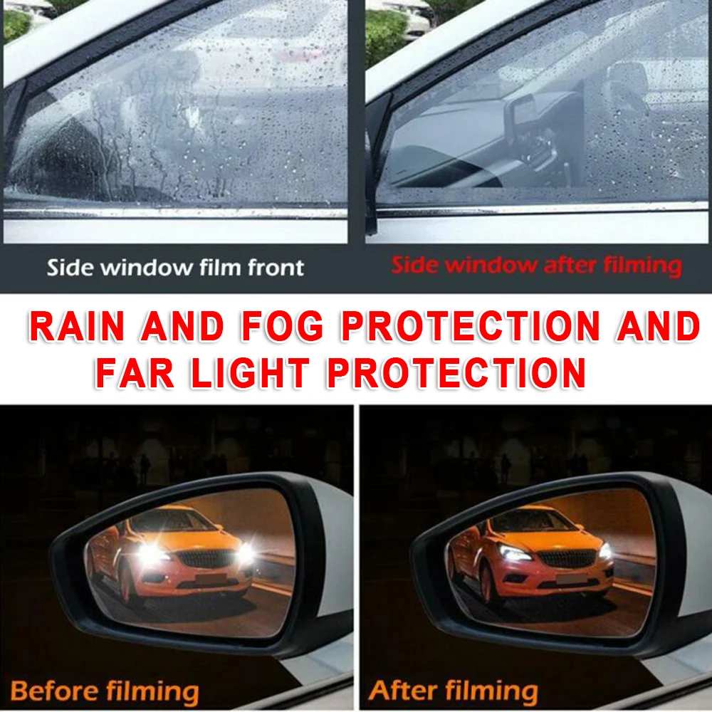 

Car Mirror Side Film Clean Exterior Glass Light Blue Part Parts Set Truck