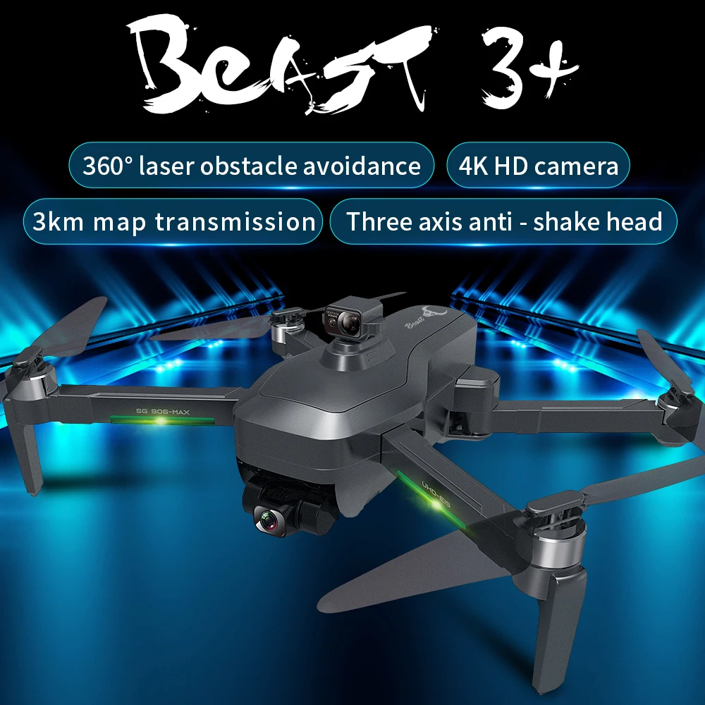 

3-осевой карданный Дрон ZLL SG906 MAX Plus 4K HD, камера для обхода препятствий, GPS, Wi-Fi, FPV, 3 км, Радиоуправляемый квадрокоптер