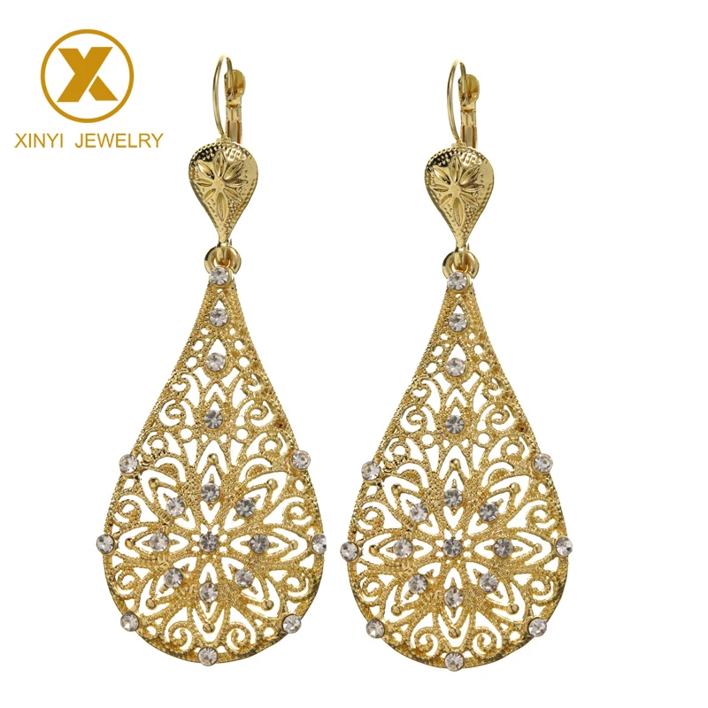 Элегантные длинные серьги с кристаллами в марокканском стиле стильные Стразы