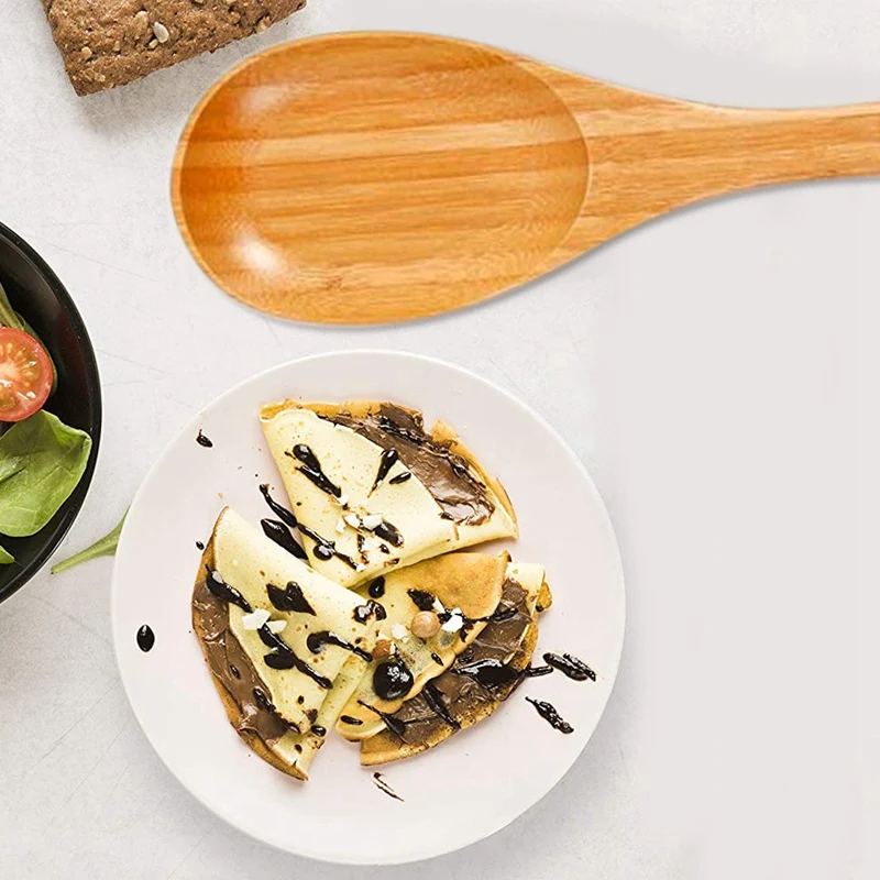 

Bamboo Wood Spoons for Cooking,Pasta Spoons,Salad Mixing Spoon,Wood Kitchen Cooking Utensils Set for in Nonstick Pans
