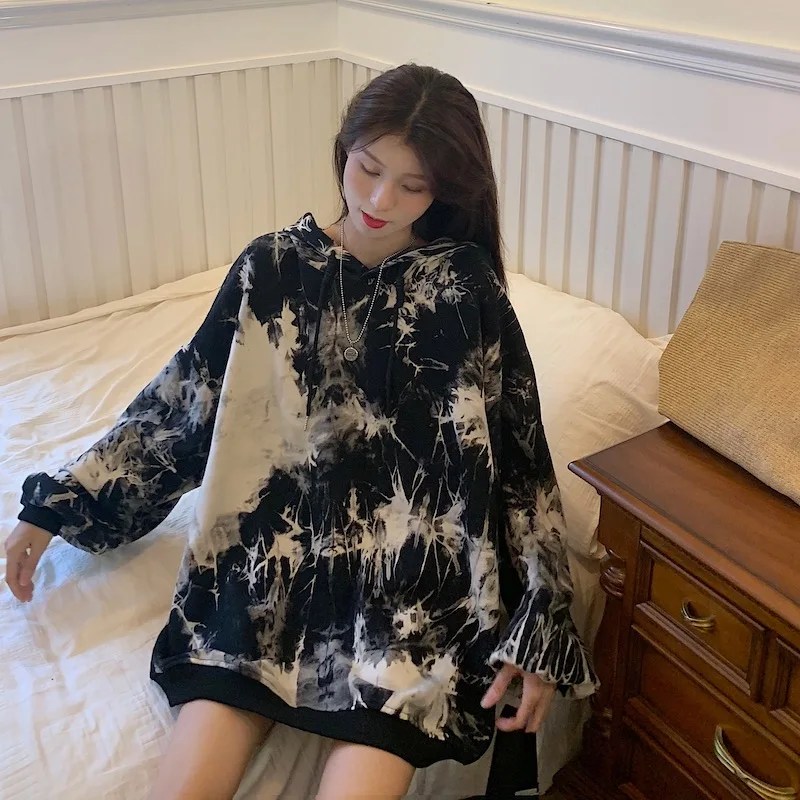 

Korean Clothes Casual Style Spring Autumn Loose Pullovers Women's Clothing Hooded Oversize Sweatshirts Streetwear Hoodies