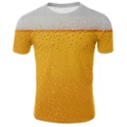 Футболка унисекс с забавным 3D-принтом пивакартошки фригамбургера, модная повседневная футболка оверсайз, уличная одежда для мужчин и женщин, лето