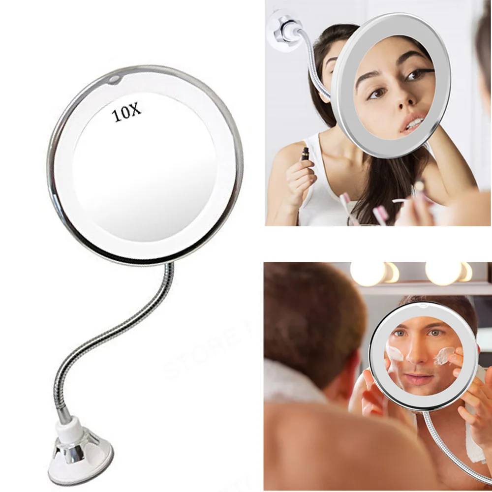 Зеркало для макияжа с светодиодный светильник туалетное зеркало 10X