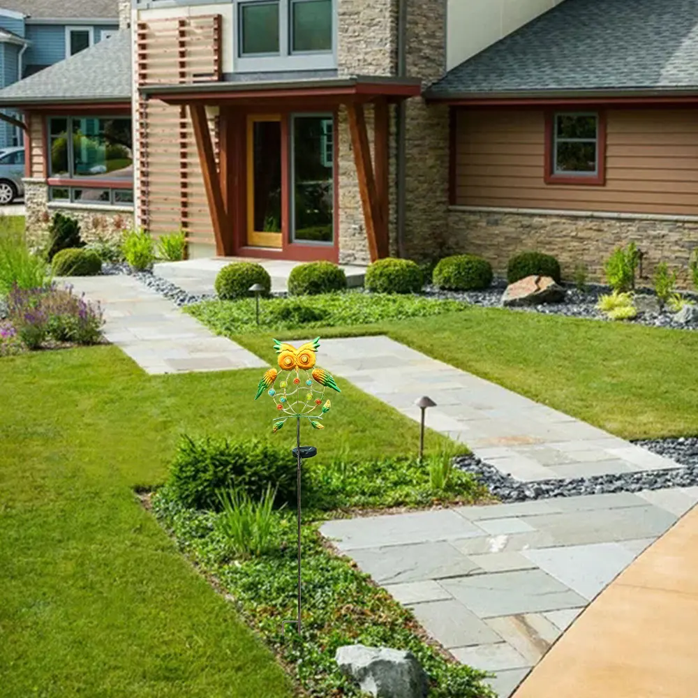 Металлическая Сова Дизайн сад солнечные огни Открытый Кол-во света 10 LED