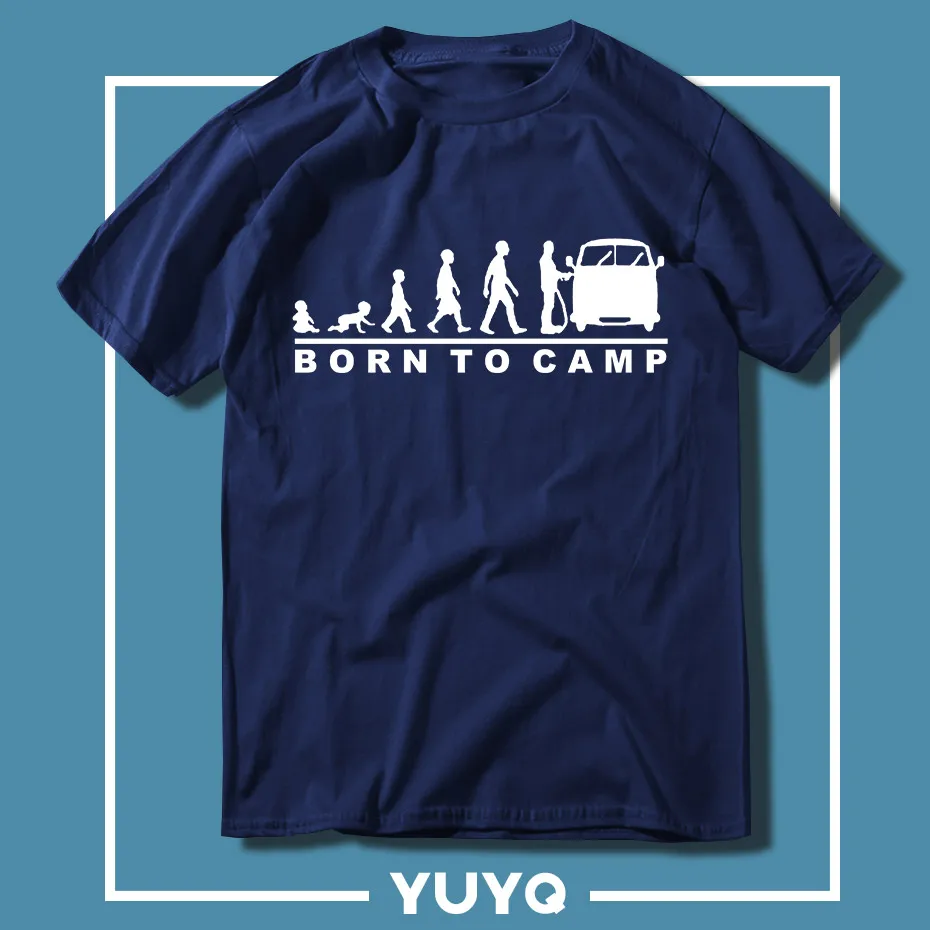 Born To лагерь (Разделение Экран) мужских футболок туристического автофургона