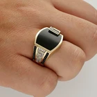 Мужское кольцо с искусственным бриллиантом, стильное Ювелирное Украшение в стиле хип-хоп, металлическое рэп-кольцо с покрытием, 1 шт.