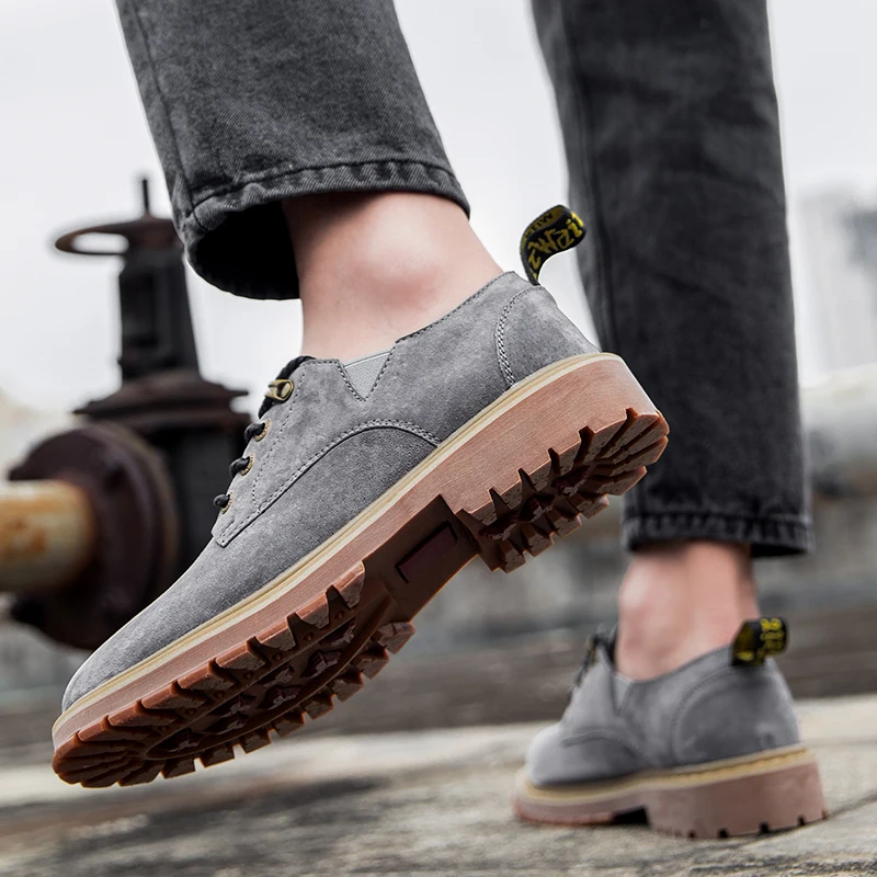 Туфли-оксфорды мужские из коровьей замши модные повседневные Роскошные