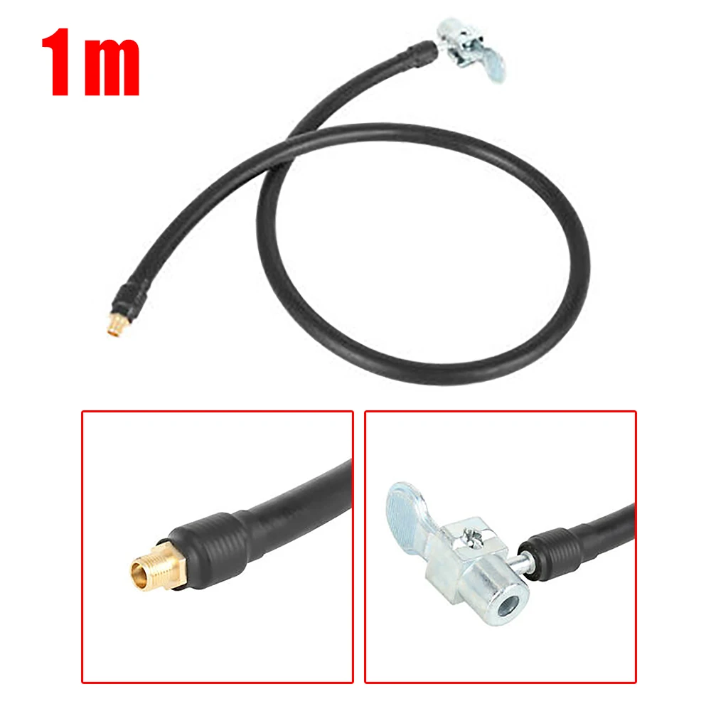 

Bike Pump Hose Black For Car Motorcycle Tyre Inflator Pump Hose W/ Air Locking Chuck 100cm Durable
