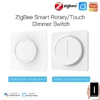 Умный светильник ключатель света ZigBee с регулировкой яркости, ЕС, сенсорная панель с регулировкой яркости, настенный выключатель 100-240 в, работает с Alexa Google Home, требуется концентратор