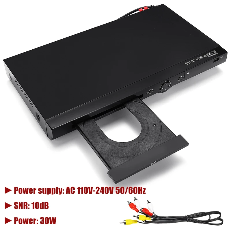 110 V-240 V USB портативный многократное воспроизведение dvd-плеер Full HD 1080p DVD CD MP3 диск светодиодный дисплей плеер Система домашнего кинотеатра