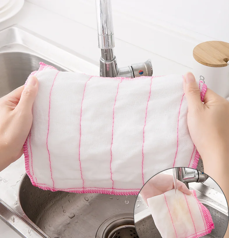 

Cotton yarn dish cloth large water-absorbing thickened water-absorbing rags kitchen non-sticky and oil-free bamboo