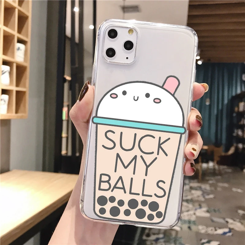 Жемчужный молочный чай ТПУ Мягкий силиконовый чехол для телефона iPhone11 11Pro Max X XR XS 8