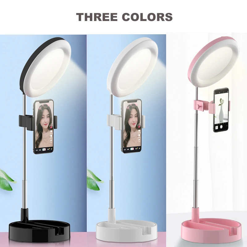 Зеркало со светодиодным светильником для макияжа кольцевые лампы селфи