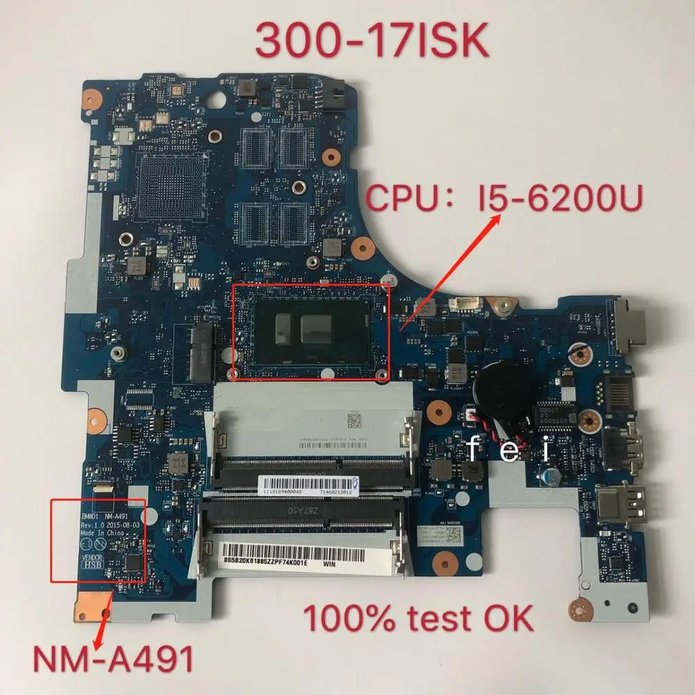 

Материнская плата для ноутбука Lenovo 300-17ISK с идентификационным фотографическим интерфейсом 5B20K61877 5B20K61885