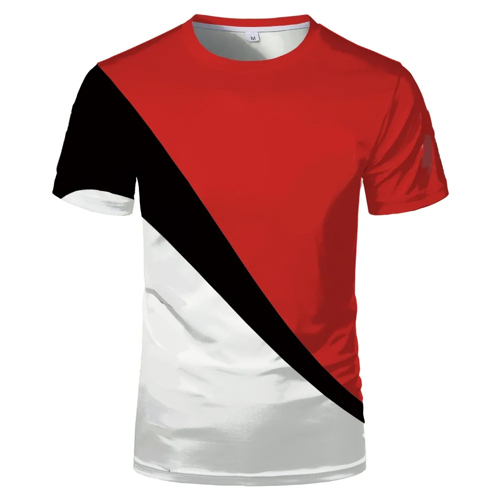

Summer hot-selling new short-sleeved oversized men's casual sports 3D printing color matching T-shirt