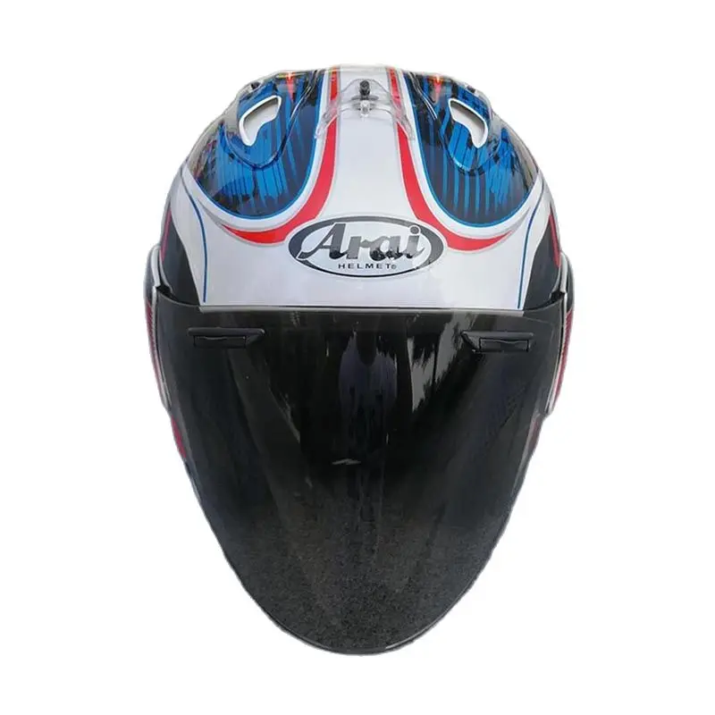 Мотоциклетный полушлем синего цвета регулируемый размер защита унисекс с