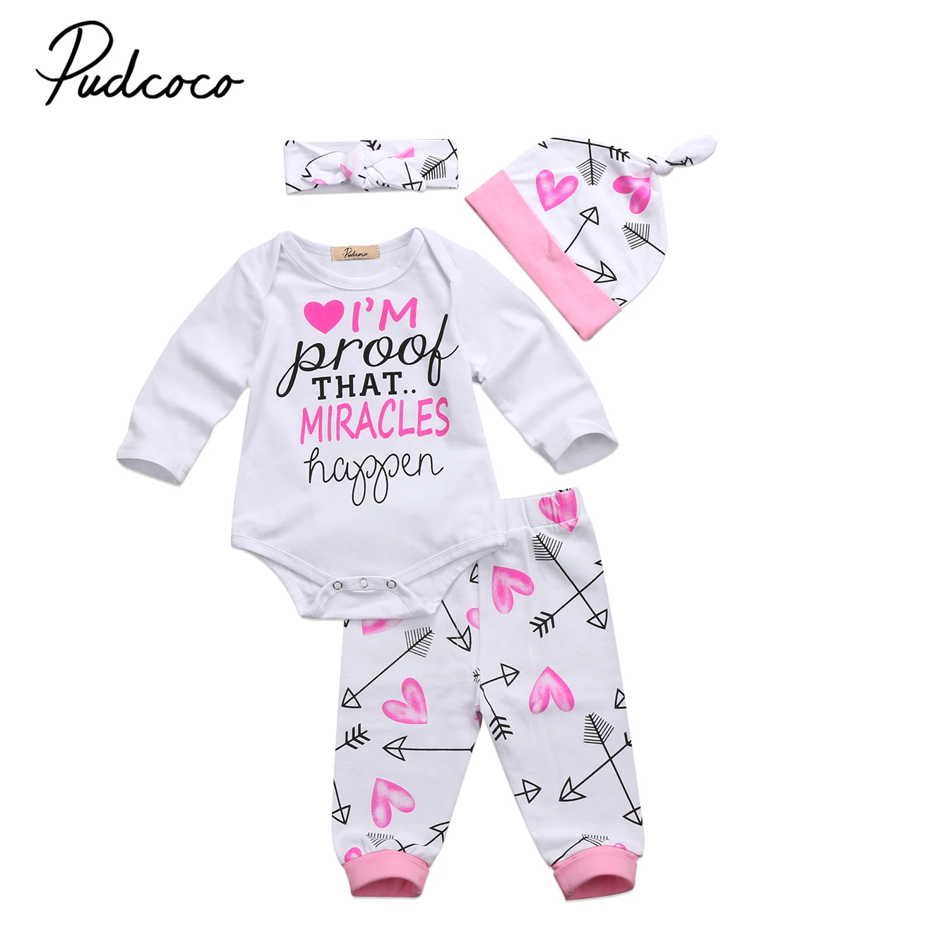 Комплект одежды из 4 предметов для новорожденных одежда маленьких девочек