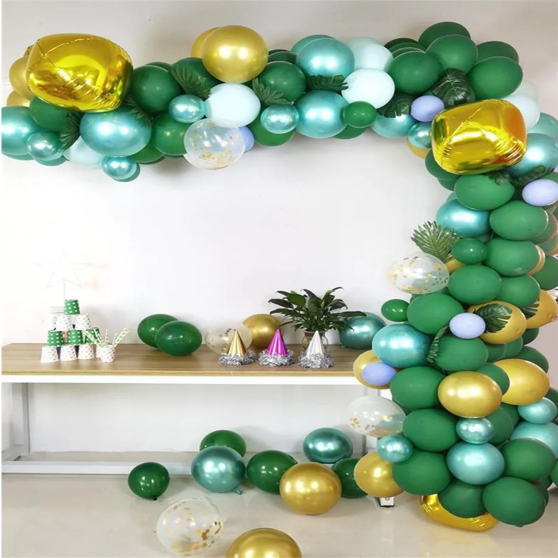 

167pcs dark green forest theme balloon set garland arch birthday decoration children's jungle party decoration balloon set