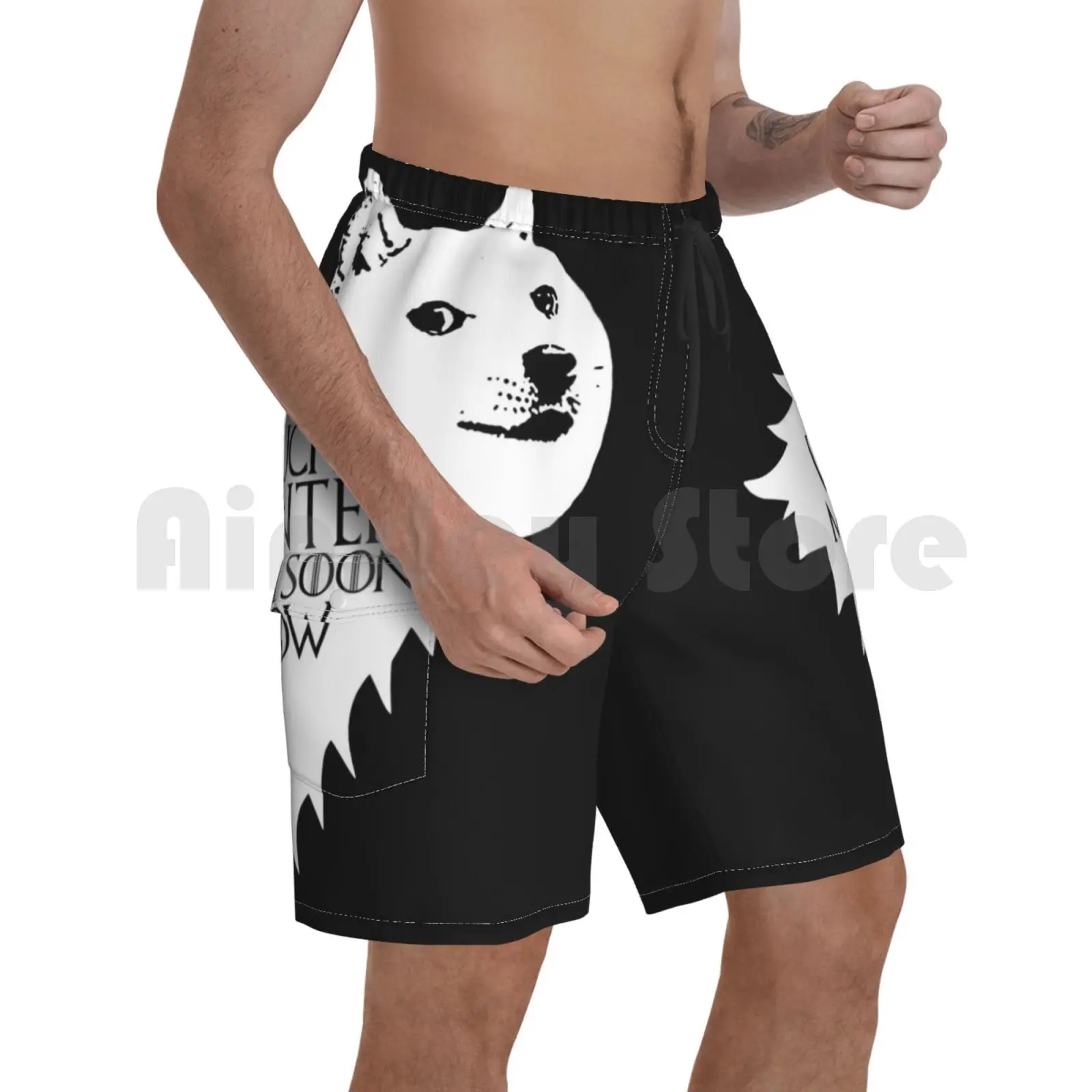 

Ser Wow Of House Doge Alt-Beach Shorts Men Beach Pants Swimwear Got Doge Dog Wolf Stark Sigil North