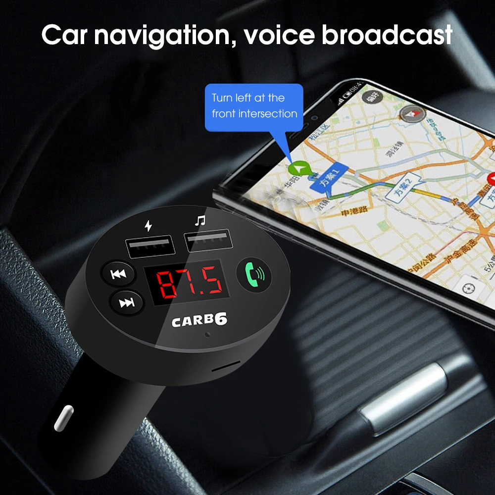 Автомобильный комплект громкой связи с Bluetooth 5 0 mp3-плеером FM-передатчиком TF-картой