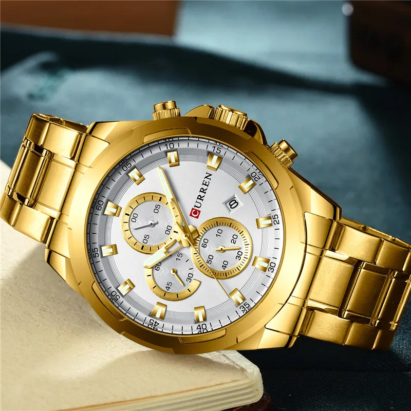 Часы наручные CURREN Мужские с хронографом спортивные армейские брендовые