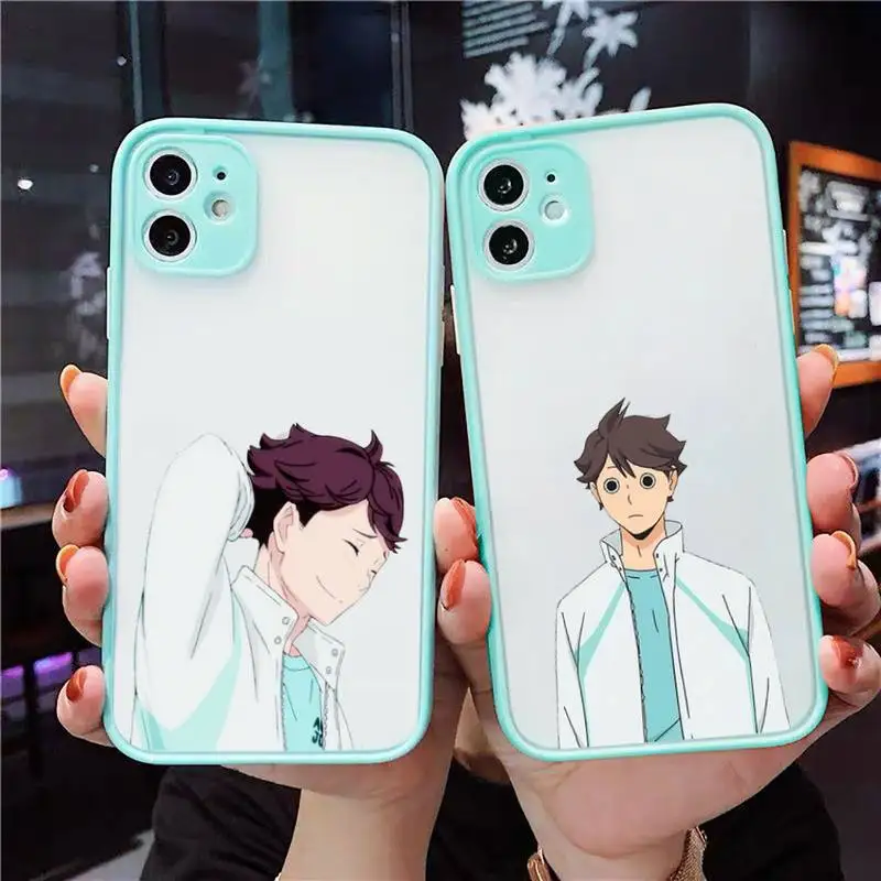 

Haikyuu Phone Case Clear Funda matte transparent For blue iPhone 7 8 x xs xr 11 12 pro plus max mini