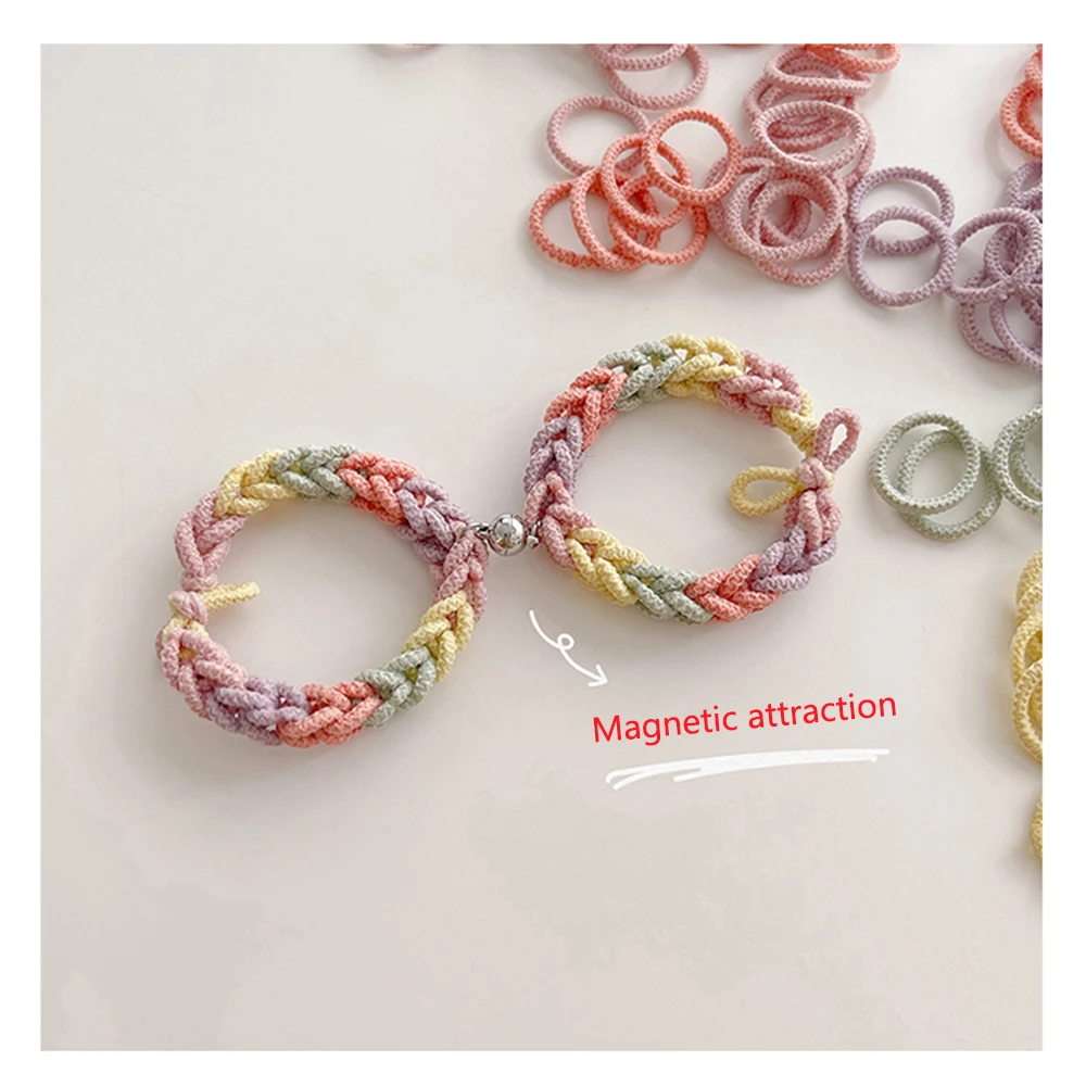 

100PCS/Set Couple Bracelet Making Accessories Children Ponytail Elastic Rubber Band Hair Band for DIY Making Jewelry Supplies