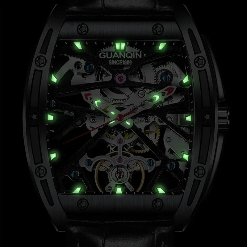 Скелетон турбийон классические мужские механические часы Бизнес