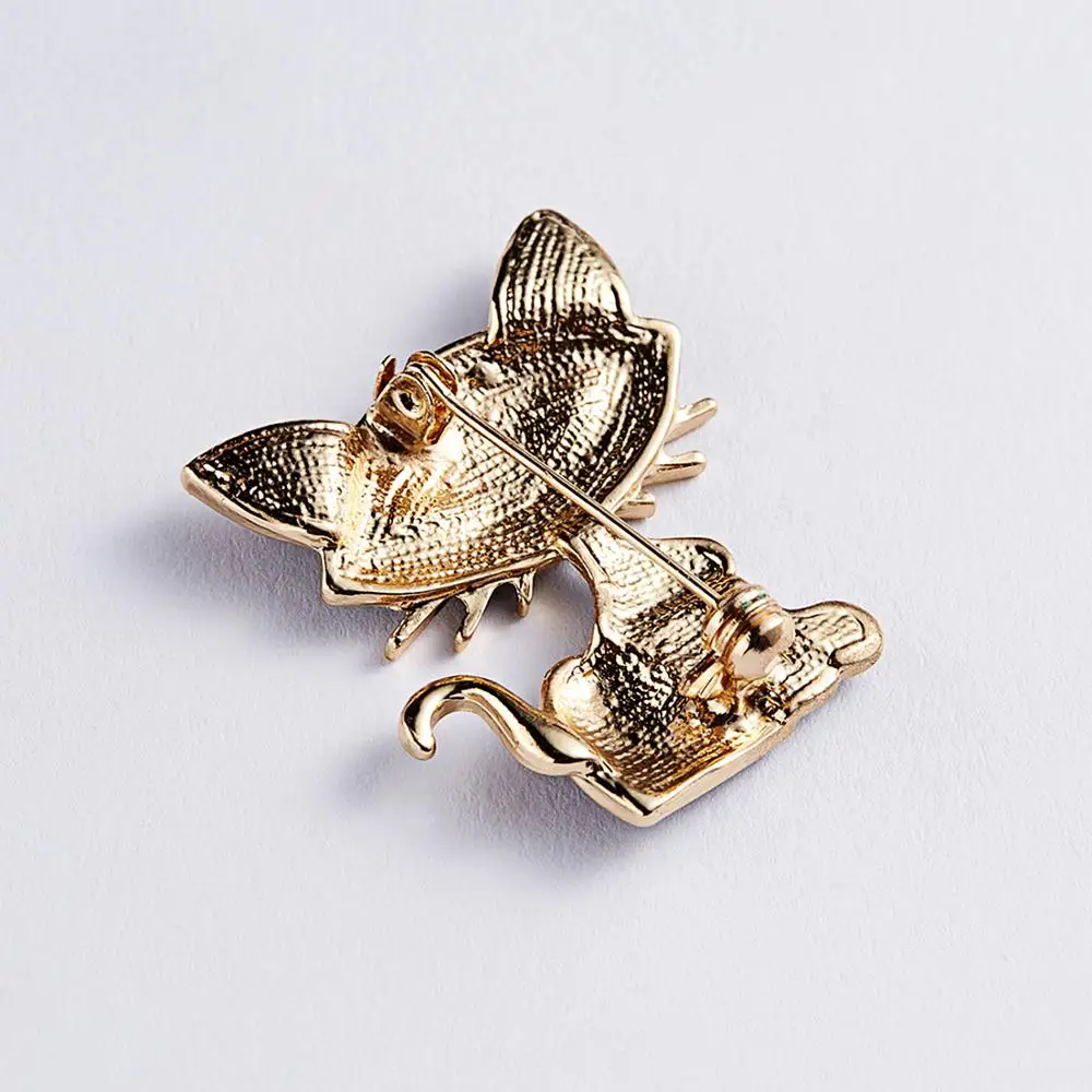 

Sexy Black Fashion Brooches For Women Green Crystal Zircon Eyes Bijouterie Brooches Cute Animal Brooches Female Jewelry Gift