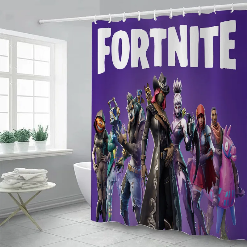 Fortnite душевая занавеска водонепроницаемый и устойчивый к плесени 3D цифровая