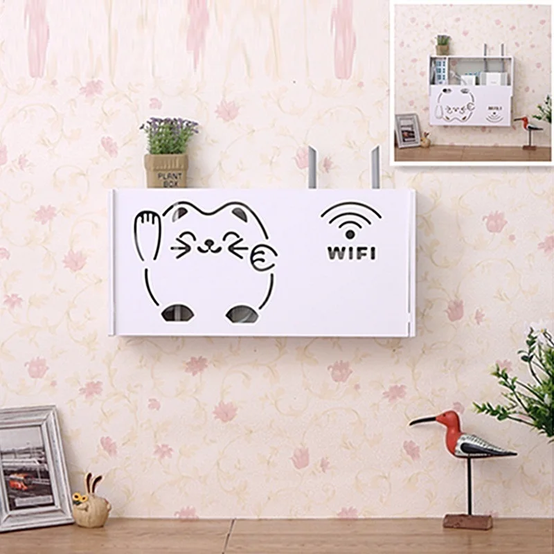 

creative shielding router living room hanger stacks socket cover multifunctional collection TV set-top box storage cabinet rack