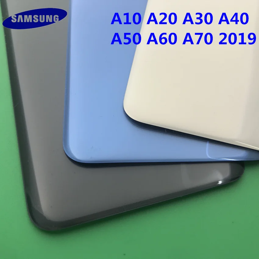 Передний экран стекло объектив для samsung Galaxy A10 A20 A30 A40 A50 A60 A70 крышка батареи задняя дверь корпус с клеем