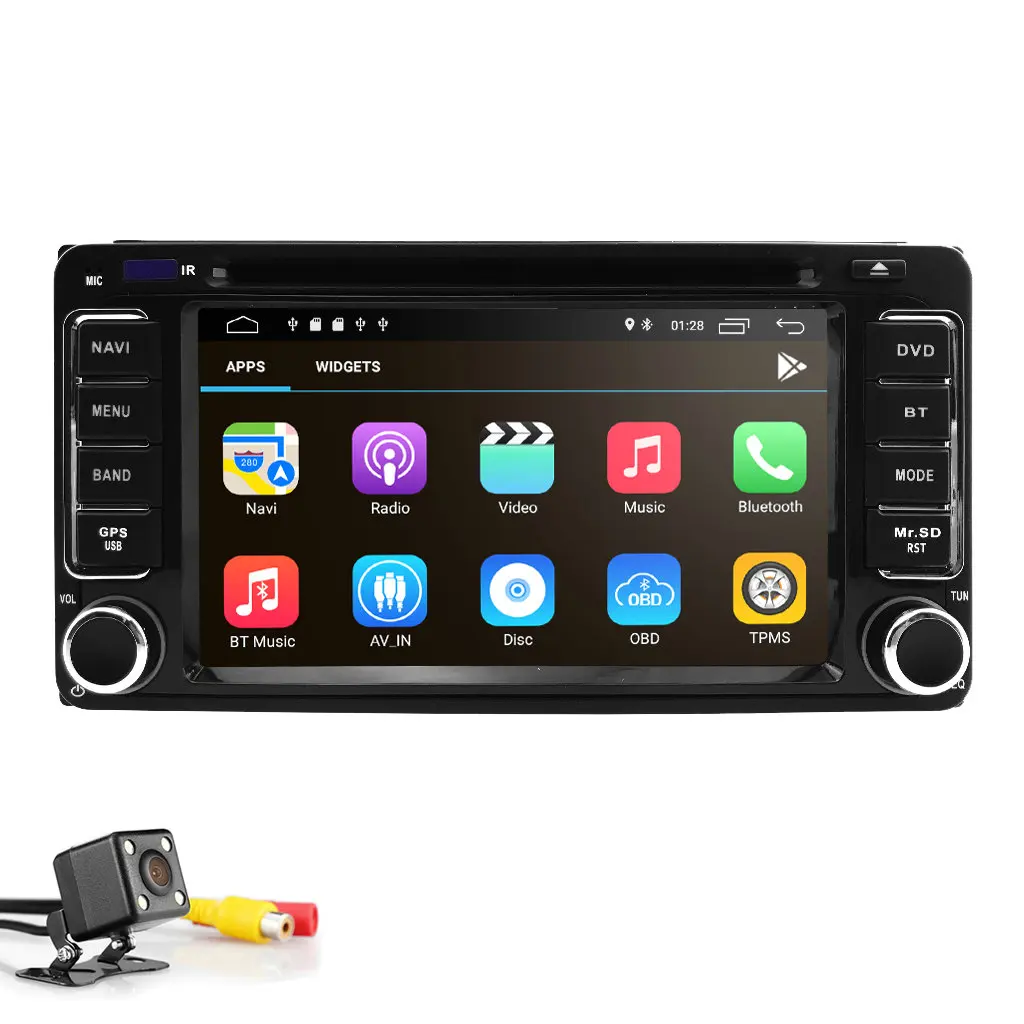 Автомагнитола 2 DIN для Toyota RAV4 COROLLA Land круиз 100 200 Camry yaris prado Hilux ViosTerios Android 10 GPS