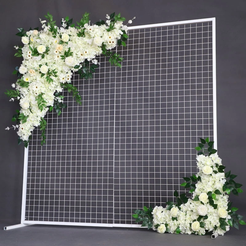 Fondo de escenario de boda, decoraci&oacute;n de pantalla de malla de hierro, c&eacute;sped al aire libre, bosque, accesorios de boda, arco-1