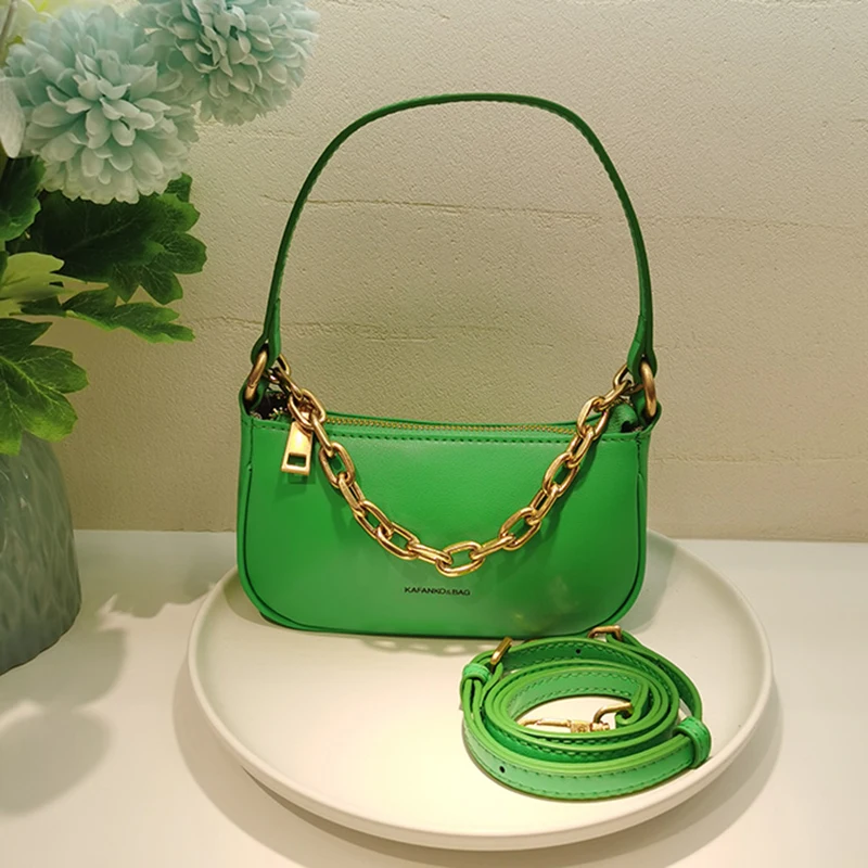 

Underarm bag 2021 New Retro one shoulder cross link chain bag leather three in one mini girl's bag