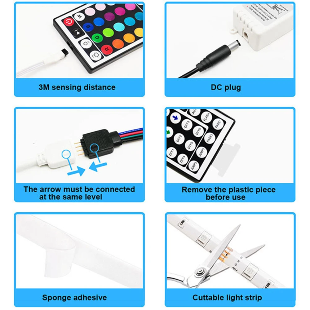 LED Strip Light 3528 SMD Flexible Ribbon Fita Led 1/2/3/4/5/10/15/20m Tape Brighter Have Remote Control | Лампы и освещение