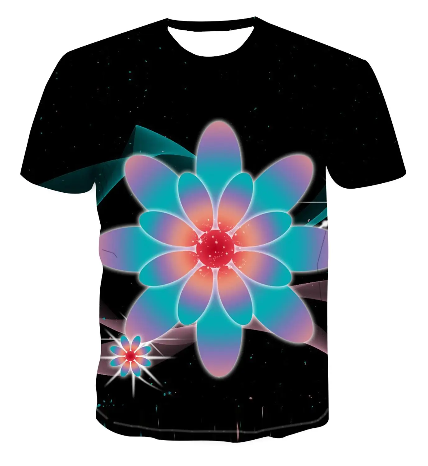 

3D new printing, simple fashion, dazzling color, geometric creative design, T-shirt, men's street, cool, unique and handsome,