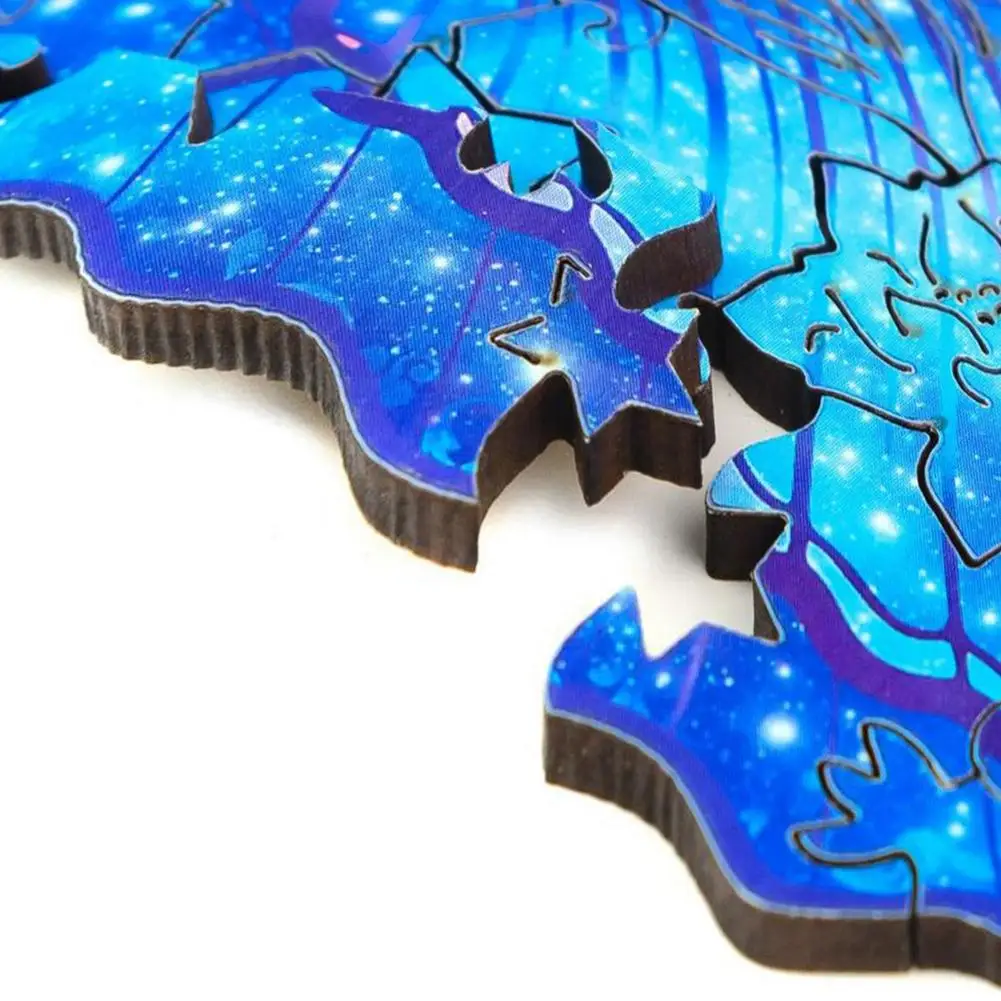 

Kids Wooden Jigsaw Puzzle DIY Mysterious Butterfly Design Wood Puzzle Adult Children Educational Interative Toy Gift