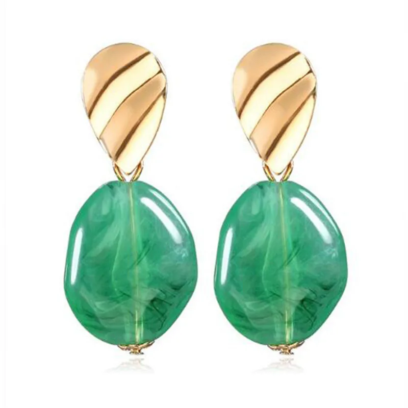 Модные серьги подвески с камнями неправильной формы для женщин Корейский