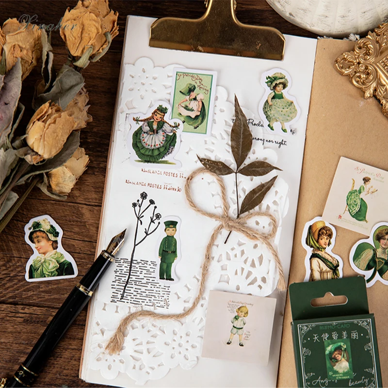 XINAHER 46 шт./кор. винтажная наклейка с ангелами для девочек декоративные наклейки