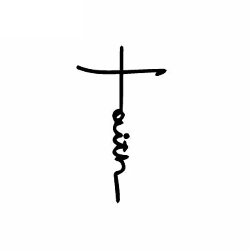 

Car Sticker Faith Cross Symbol Religion Christian PVC Decal Art Car Decoration Sticker Waterproof Black/White, 16cm*9cm