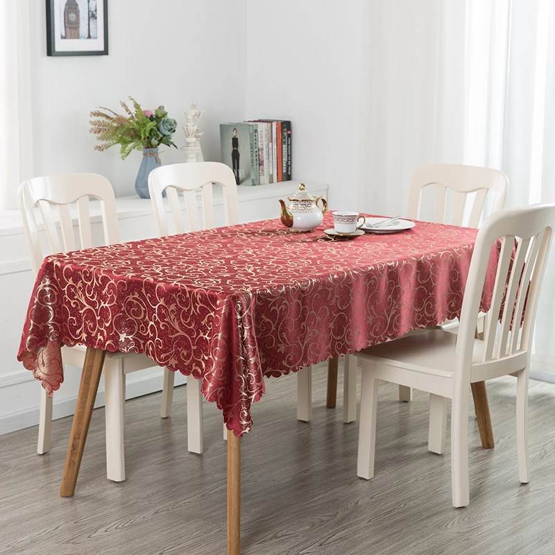 Европейский роскошный полиэстер Жаккардовая скатерть для стола квадратная