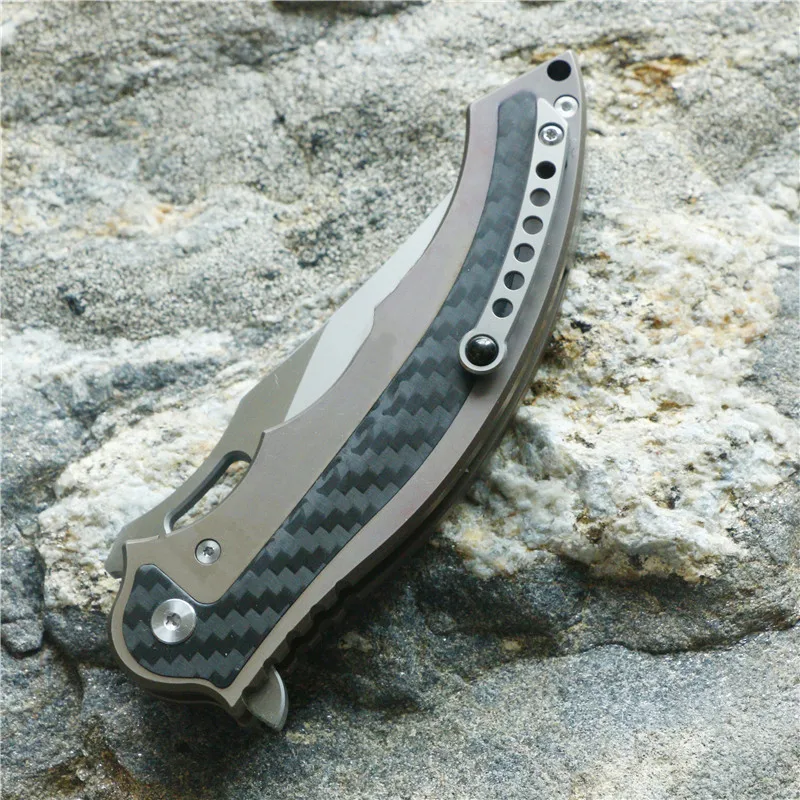 

M390 blade TC4 titanium handle folding knife outdoor camp hunting survival self-defense portable pocket fruit knife EDC tool
