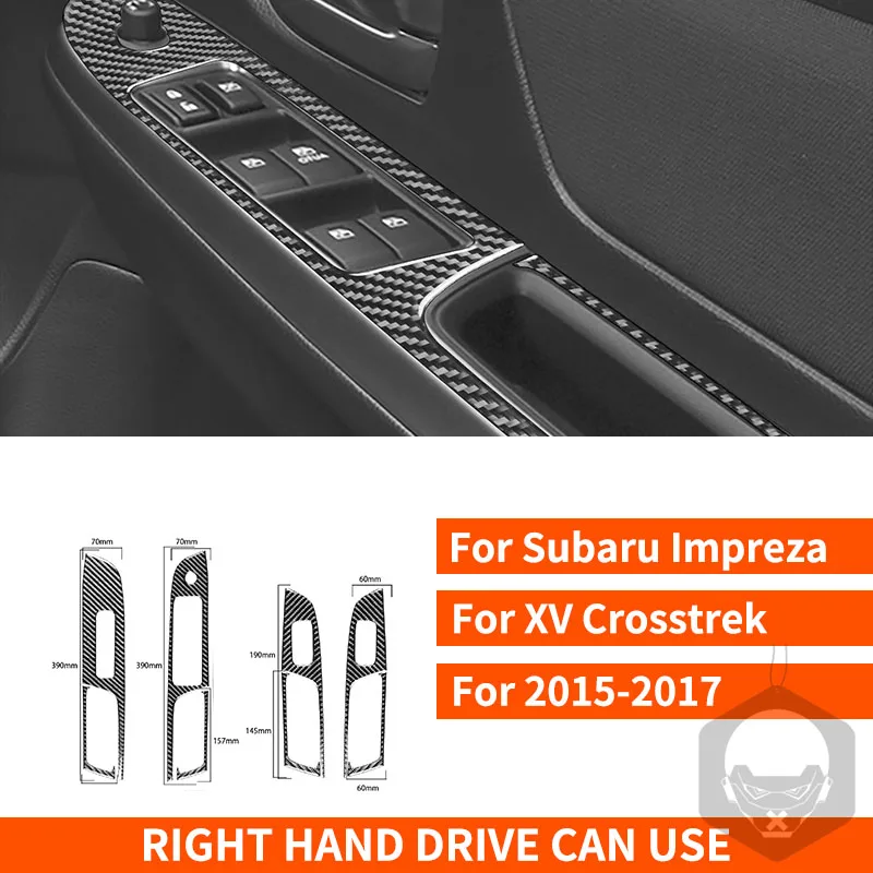 

Для Subaru Impreza WRX XV Crosstrek 2015 2016 2017, наклейки на панель управления окном из углеродного волокна, дверной замок, автомобильные аксессуары