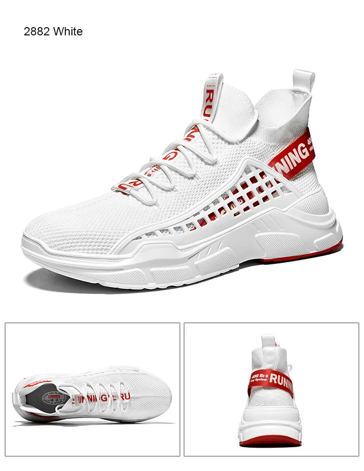 SUROM Flyknit кроссовки Мужские дышащие легкие сетчатые мужская обувь повседневная черная Уличная обувь на шнуровке Zapatillas Tenis Masculino Adulto
