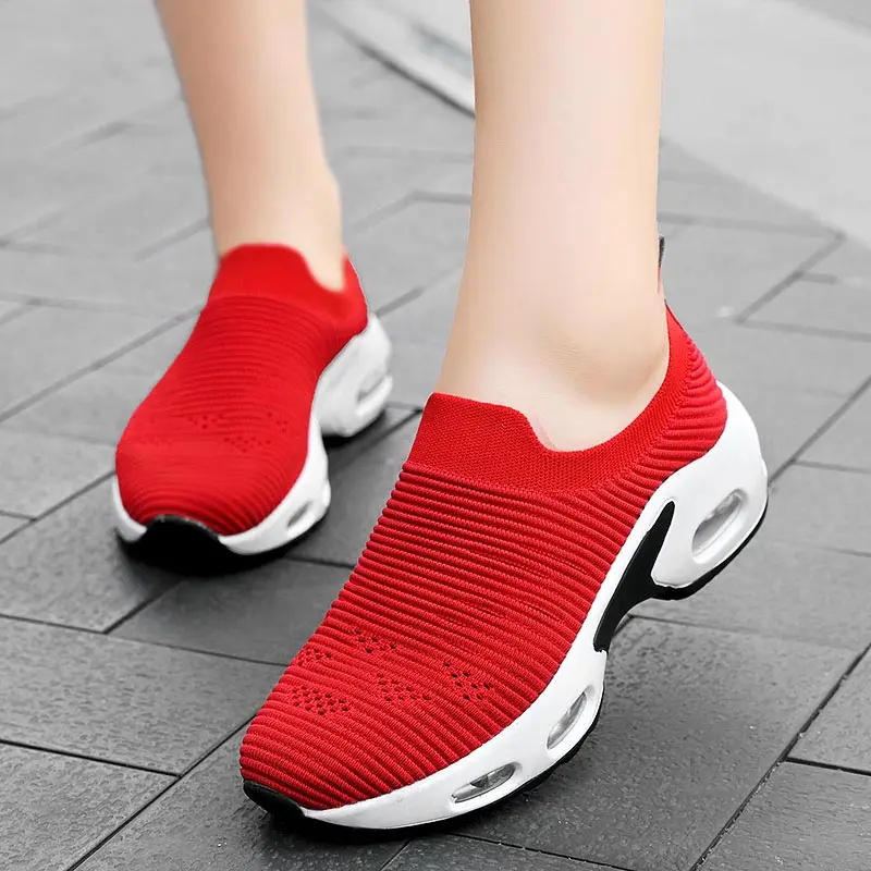 

Big Size Summer Slip on Sneakers Women's Socks Women Knitted Running Shoes Sport Women Red Sports Shoes Kids Trainers Gym A-1507