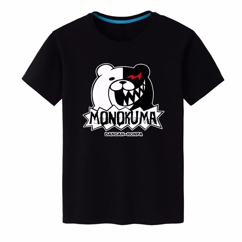 Мужская хлопковая футболка аниме данганронпа Косплей Монокума короткий рукав