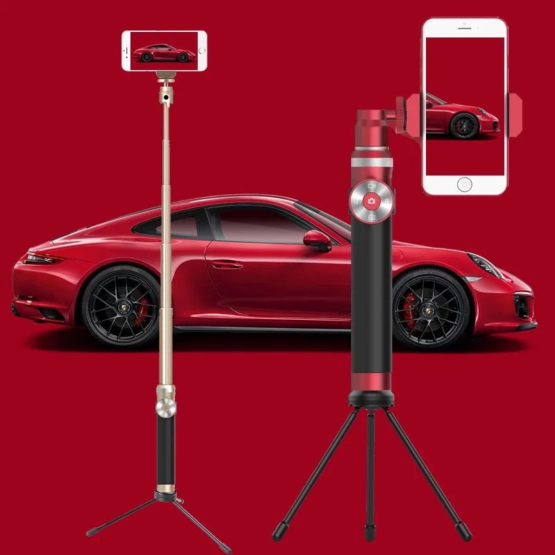 Роскошный Bluetooth монопод селфи палка ручной из матового металла Выдвижной Штатив